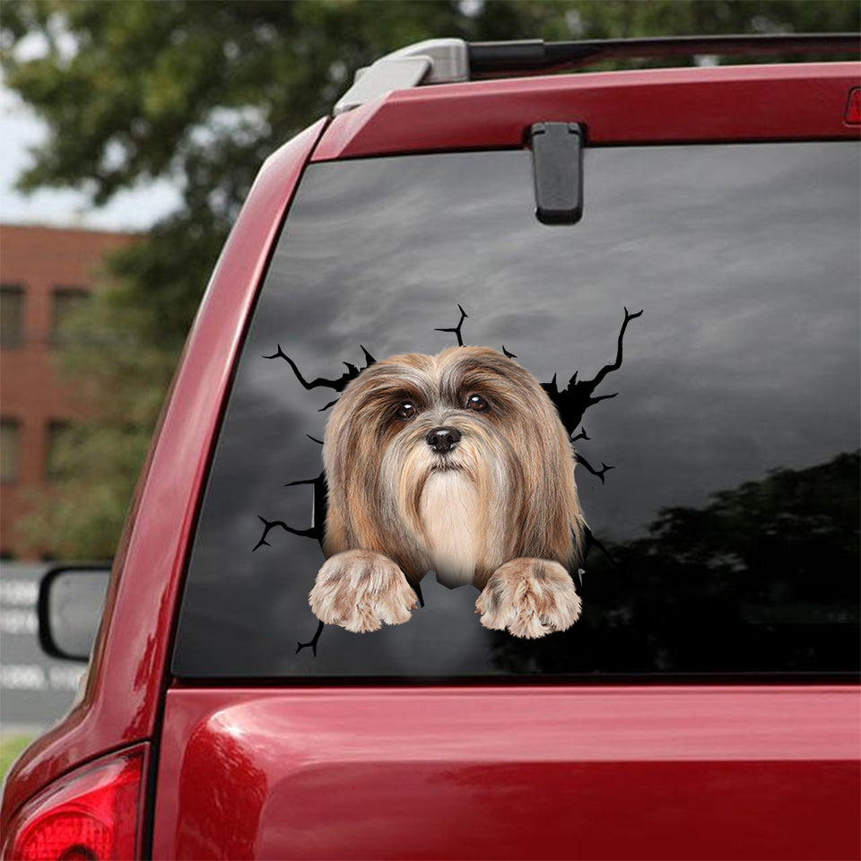 [dt0908-snf-tnt]-lhasa-apso-crack-car-sticker-dog-lovers