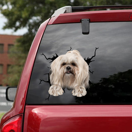 [dt0909-snf-tnt]-lhasa-apso-crack-car-sticker-dog-lovers