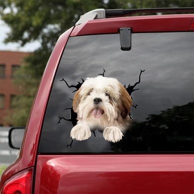 [dt0910-snf-tnt]-lhasa-apso-crack-car-sticker-dog-lovers