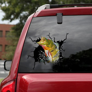 [dt0912-snf-tnt]-peacock-bass-crack-car-sticker-fish-lovers