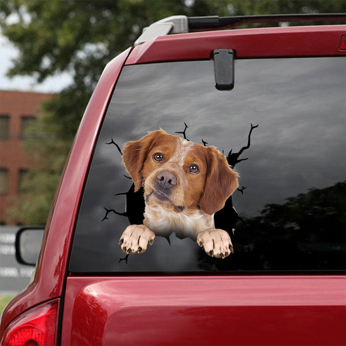 [dt0916-snf-tnt]-brittany-crack-car-sticker-dog-lovers