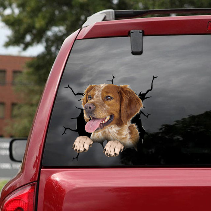 [dt0925-snf-tnt]-brittany-crack-car-sticker-dog-lovers