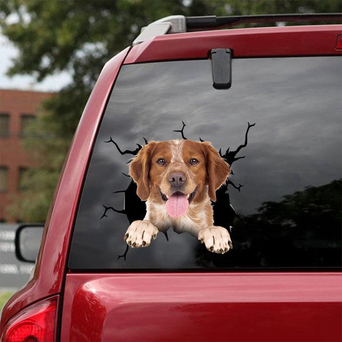 [dt0926-snf-tnt]-brittany-crack-car-sticker-dog-lovers