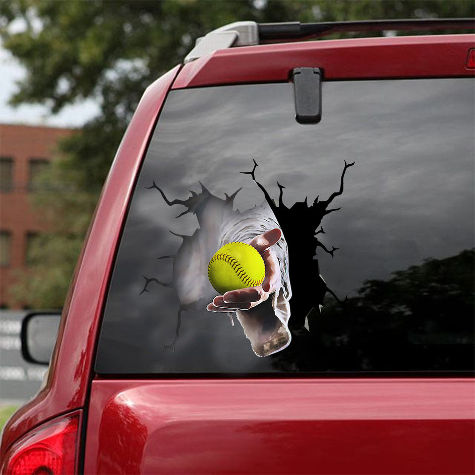 [dt0960-snf-tnt]-softball-crack-car-sticker-god-lovers