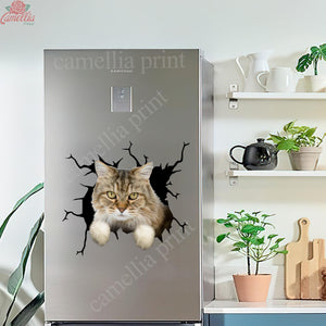 Ragamuffin Cat Crack Stickers For Scrapbooking Funny Wall Decor Floor Stickers Gifts For Hunters