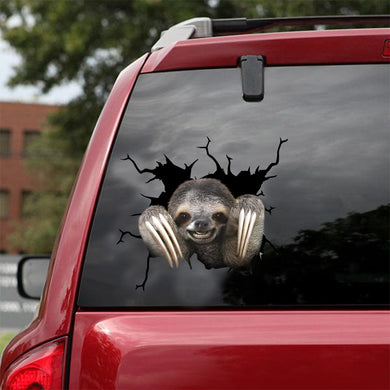 [dt1089-snf-tnt]-sloth-crack-car-sticker-sloth-lovers
