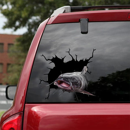 [dt1105-snf-tnt]-catfish-crack-car-sticker-fish-lovers