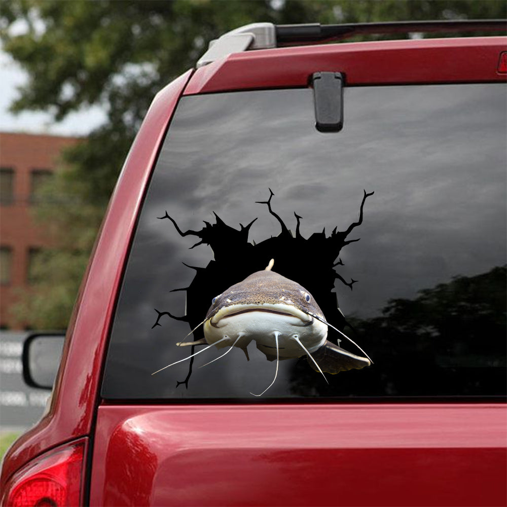 [dt1108-snf-tnt]-catfish-crack-car-sticker-fish-lovers