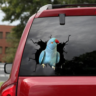 [dt0112-snf-tnt]-norwegian-blue-parrot-crack-car-sticker-birds-lover