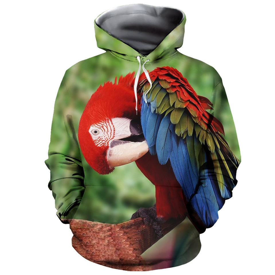 3D Printed Parrot Hoodie T-shirt DT040501
