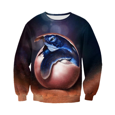 3D Printed Baby Turtle T Shirt Long sleeve Hoodie DT220502