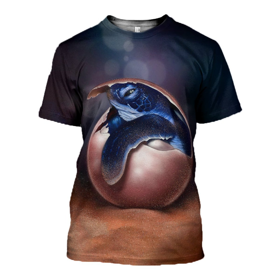 3D Printed Baby Turtle T Shirt Long sleeve Hoodie DT220502