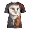 3D All Over Printed Barn owl Shirts And Shorts DT071110