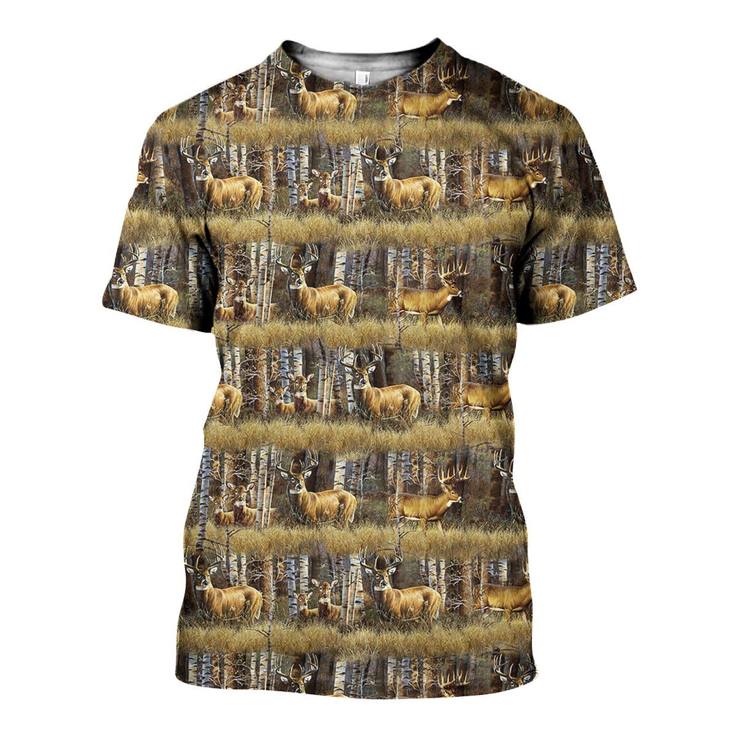 3D All Over Printed Deer Camo Shirts And Shorts DT051105