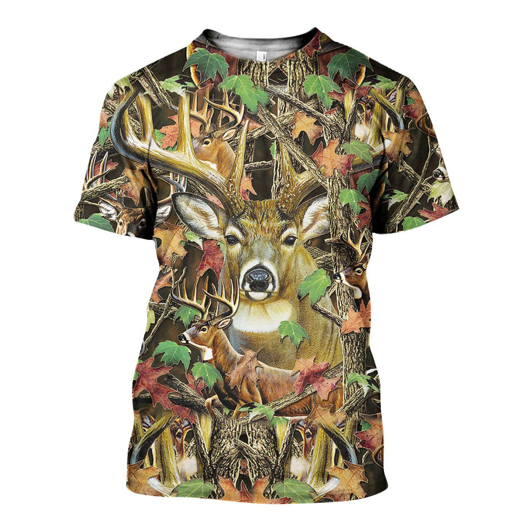 3D All Over Printed Deer Camo Shirts And Shorts DT091106
