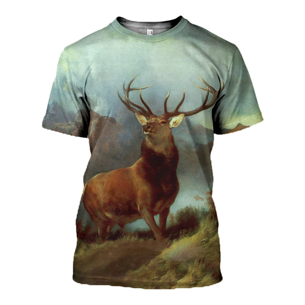 3D Printed Deer T Shirt Long sleeve Hoodie DT220601