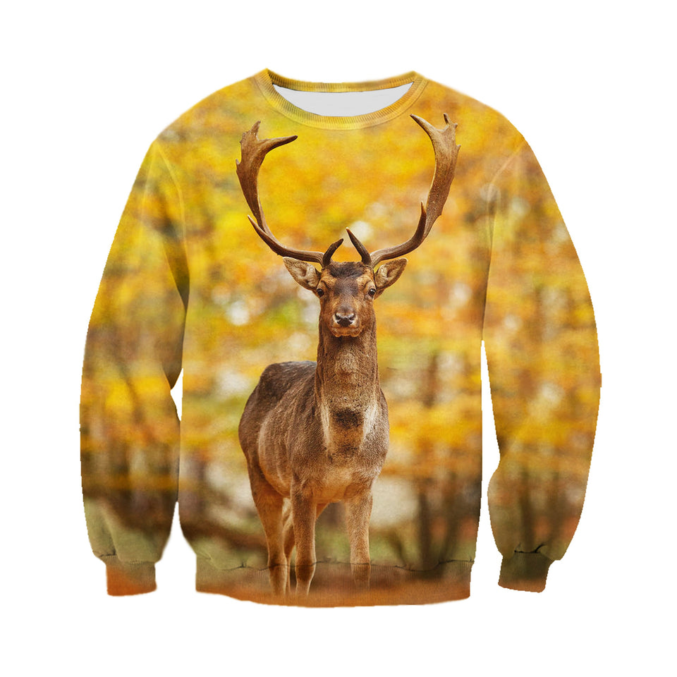 3D Printed Deer T Shirt Long sleeve Hoodie DT220602