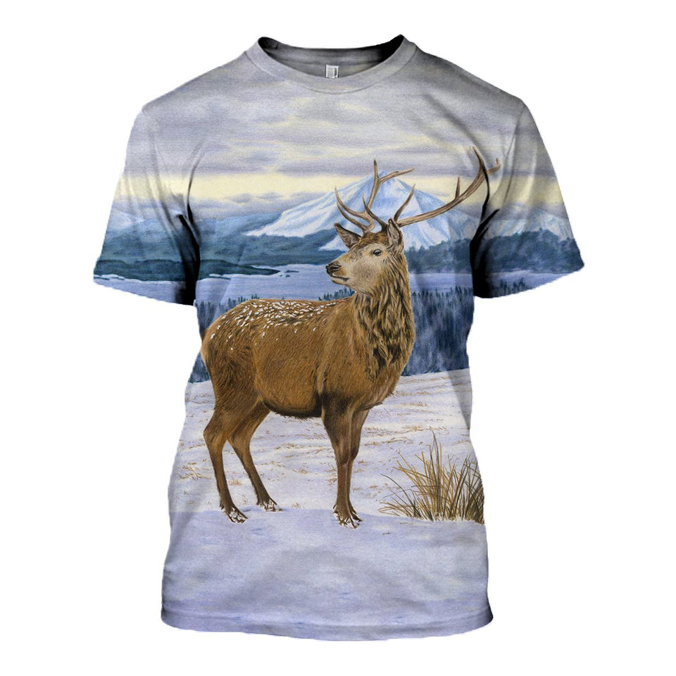 3D Printed Deer T Shirt Long sleeve Hoodie DT220603