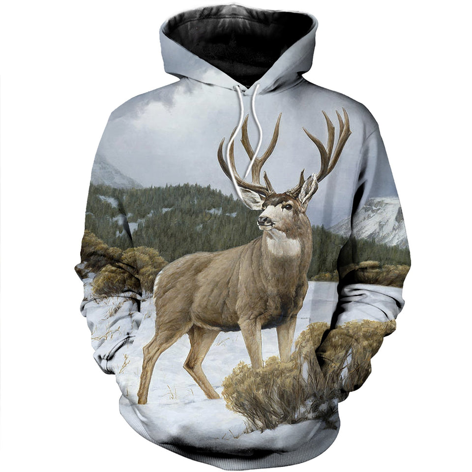 3D Printed Deer T Shirt Long sleeve Hoodie DT220606