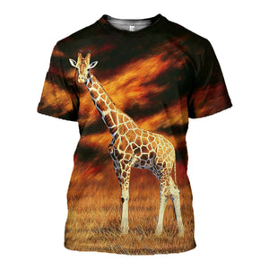 3D Printed Giraffe T-shirt Hoodie DT070505