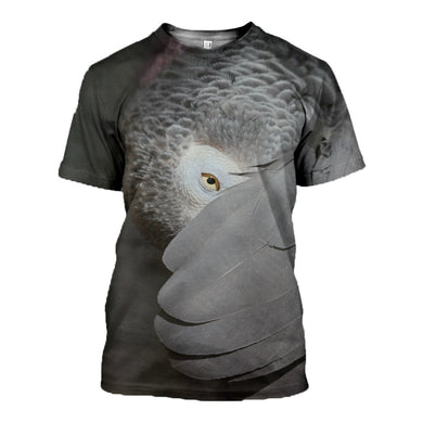 3D Printed Grey Parrot T Shirt Long sleeve Hoodie DT060612