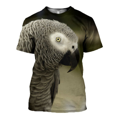 3D Printed Grey Parrot T Shirt Long sleeve Hoodie DT060608