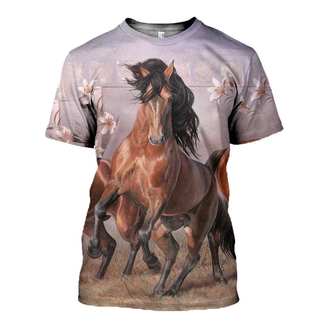3D Printed Horse T-shirt Hoodie DT100503