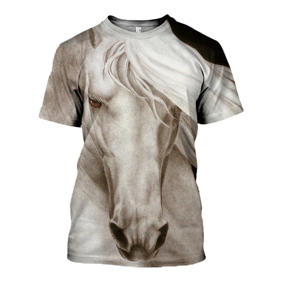 3D Printed Horse T Shirt Long sleeve Hoodie DT060610