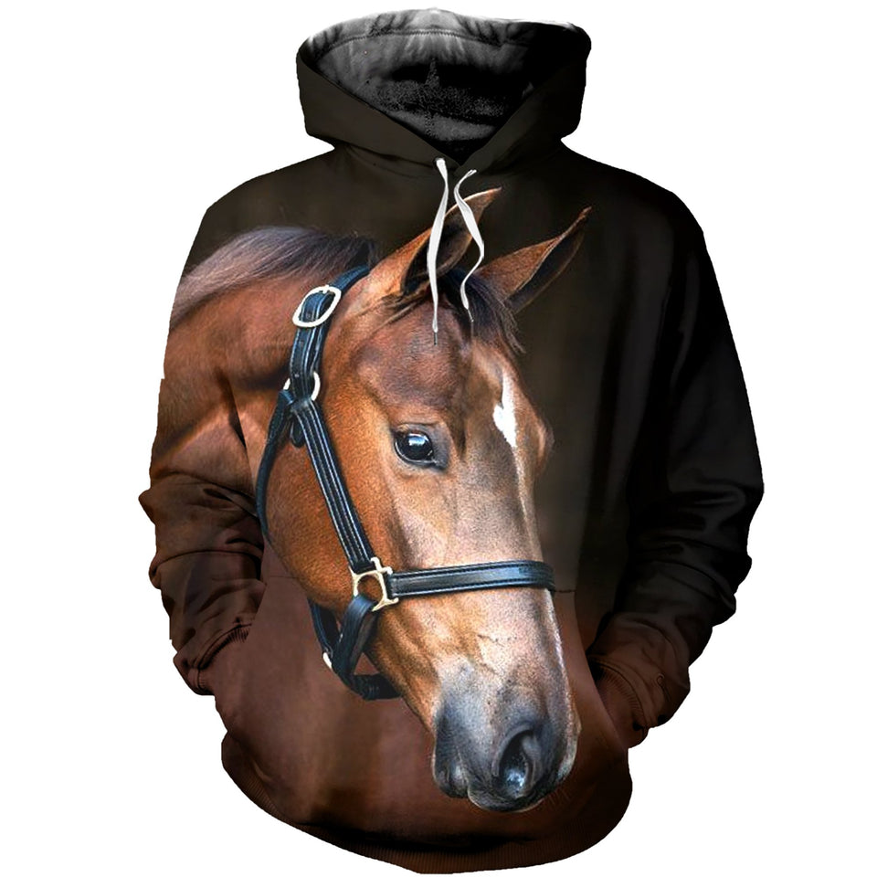 3D Printed Horse T Shirt Long sleeve Hoodie DT190504