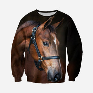 3D Printed Horse T Shirt Long sleeve Hoodie DT190504