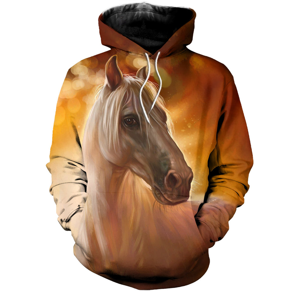 3D Printed Horse T Shirt Long sleeve Hoodie DT240506