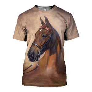 3D Printed Horse T Shirt Long sleeve Hoodie DT240507