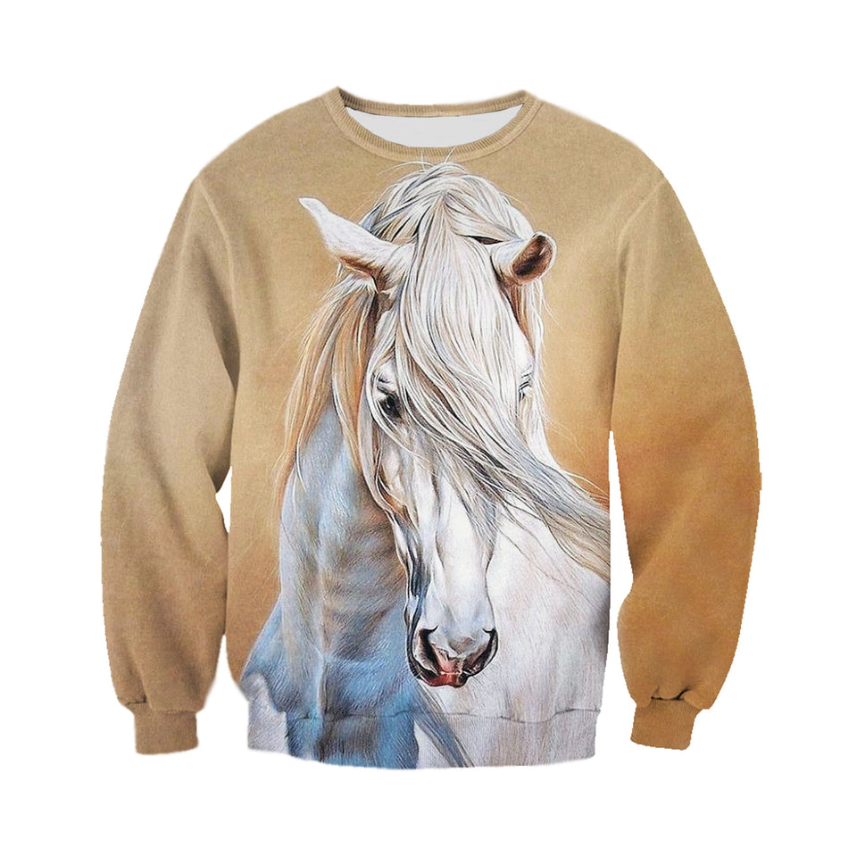 3D Printed Horse T Shirt Long sleeve Hoodie DT240505
