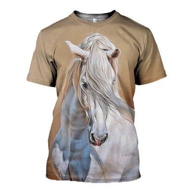 3D Printed Horse T Shirt Long sleeve Hoodie DT240505