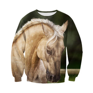 3D Printed Horse T Shirt Long sleeve Hoodie DT240504