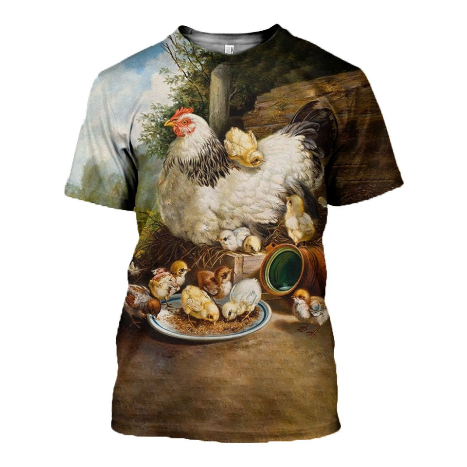 3D printed Chickens T-shirt Hoodie DT250701