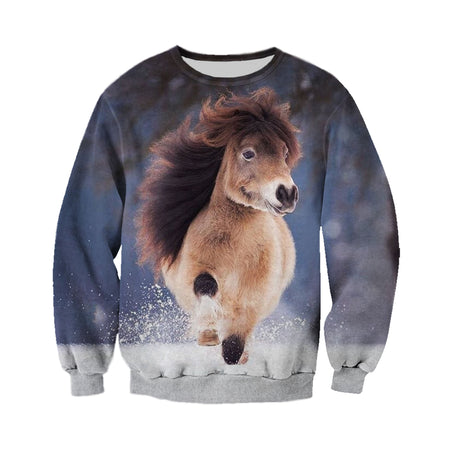 3D Printed Horse T Shirt Long sleeve Hoodie DT190506