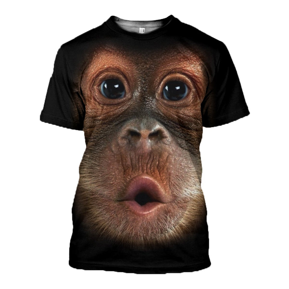 3D Printed Monkey T Shirt Long sleeve Hoodie DT240503