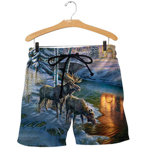3D All Over Printed Moose Shirts And Shorts DT301006