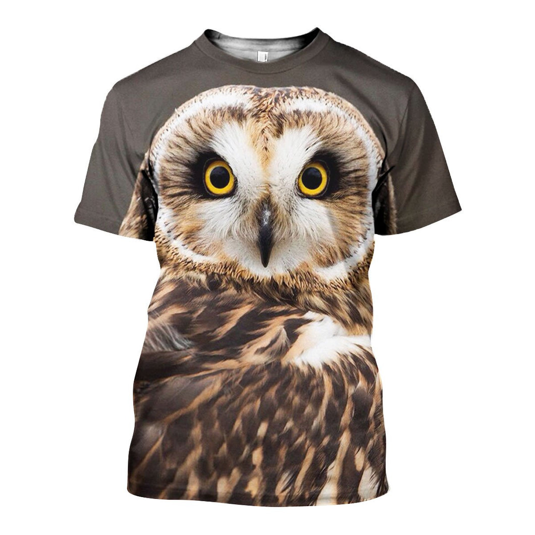 3D All Over Printed Owl Shirts And Shorts DT011104