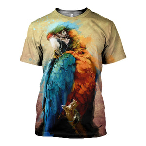 3D Printed Parrot T shirt Hoodie DT100510