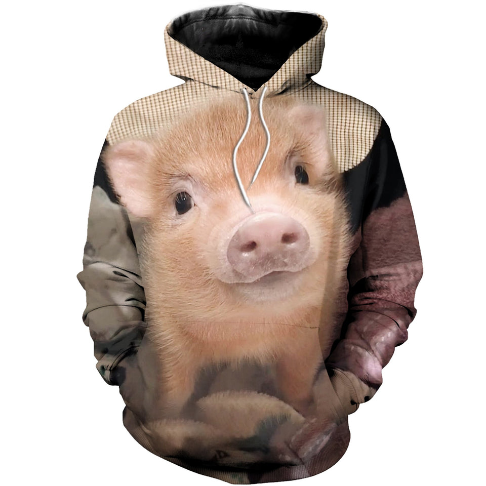 3D Printed Pig T Shirt Long sleeve Hoodie DT220507