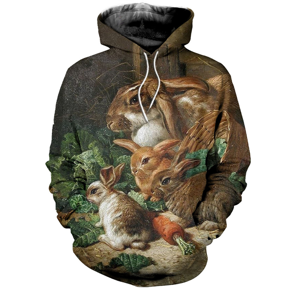 3D printed Rabbit Family T-shirt Hoodie DT220707