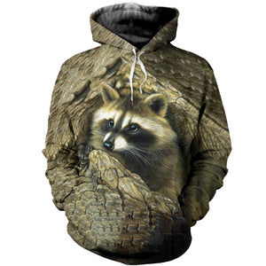 3D Printed Raccoon Hoodie T-shirt DT110508