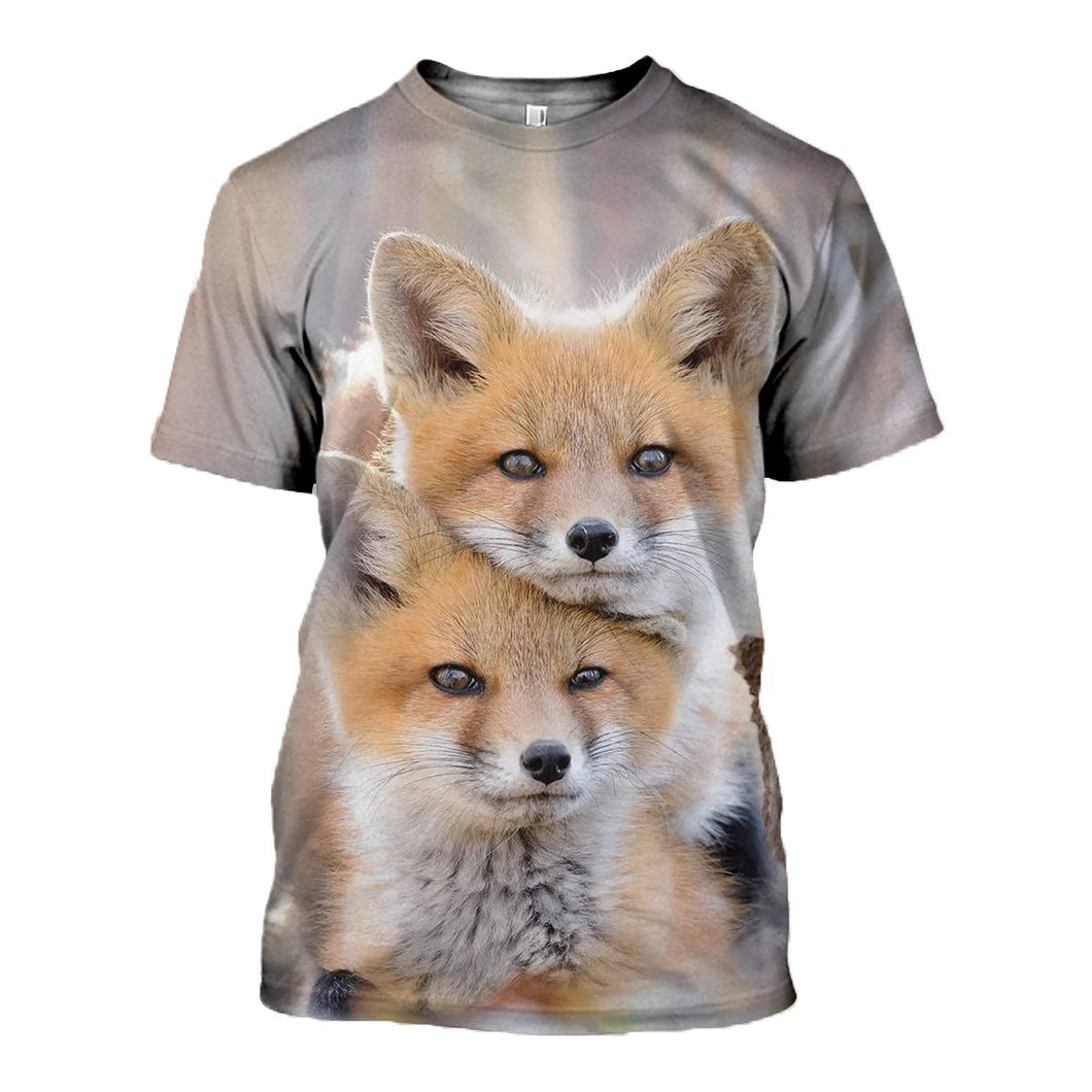 3D Printed Fox Hoodie T-shirt DT050503