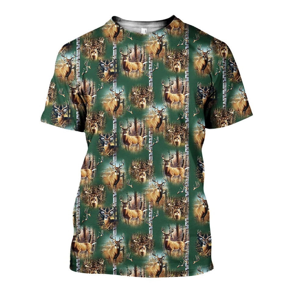 3D All Over Printed Deer Camo Shirts And Shorts DT051103
