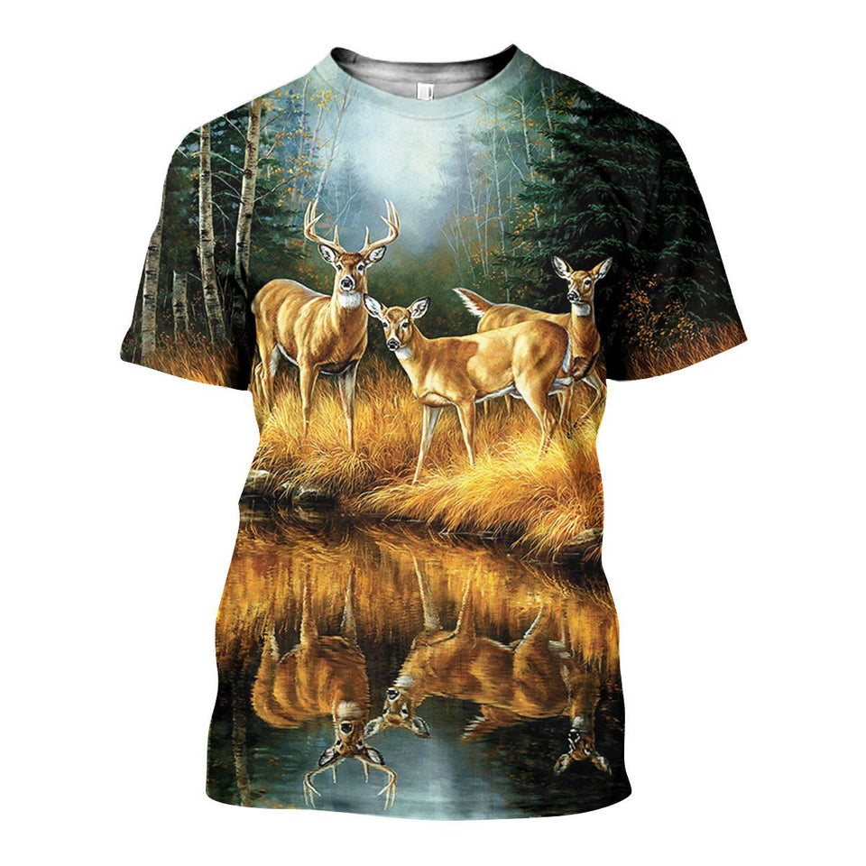 3D All Over Printed Whitetail Deer Shirts And Shorts DT301004