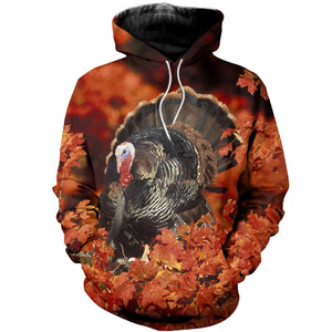 3D Printed Wild Turkey T Shirt Long sleeve Hoodie DT310505