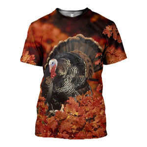 3D Printed Wild Turkey T Shirt Long sleeve Hoodie DT310505