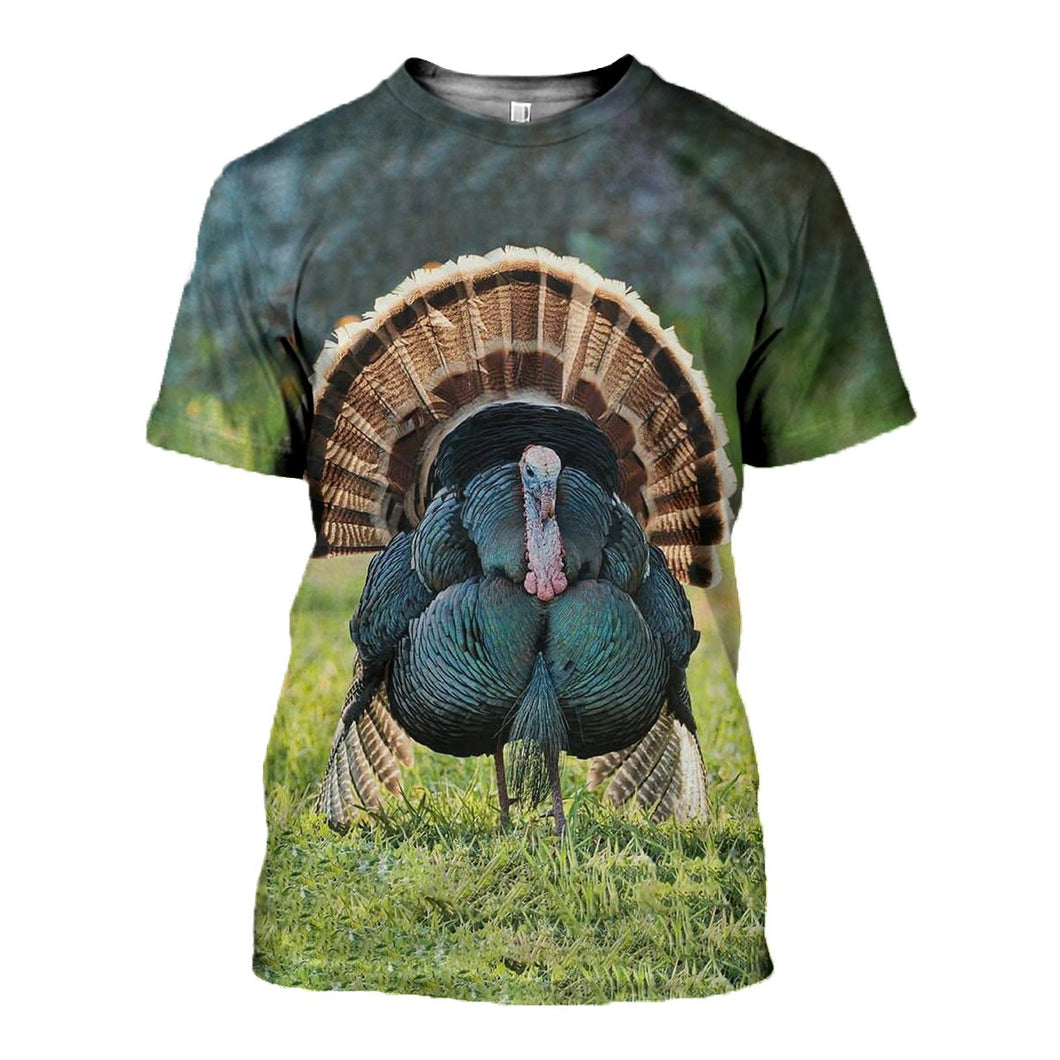 3D Printed Wild Turkey T Shirt Long sleeve Hoodie DT310506
